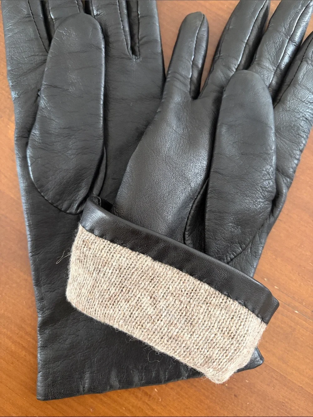 Classic Black Leather Dress Gloves for women